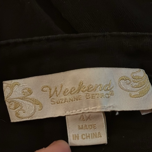 Suzanne Betro black white‎ embroidered tee size 4X - Picture 7 of 7